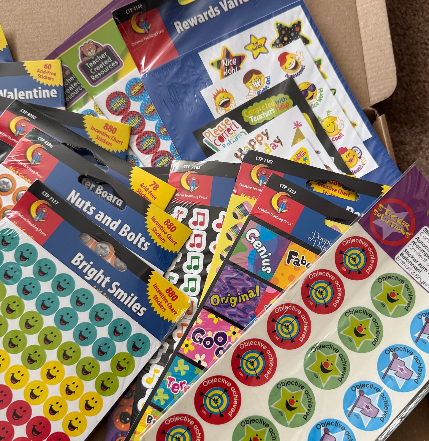 Huge bulk teacher sticker box - over 8000 stickers!