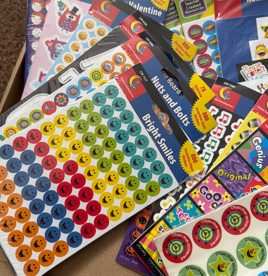 Huge bulk teacher sticker box - over 8000 stickers!