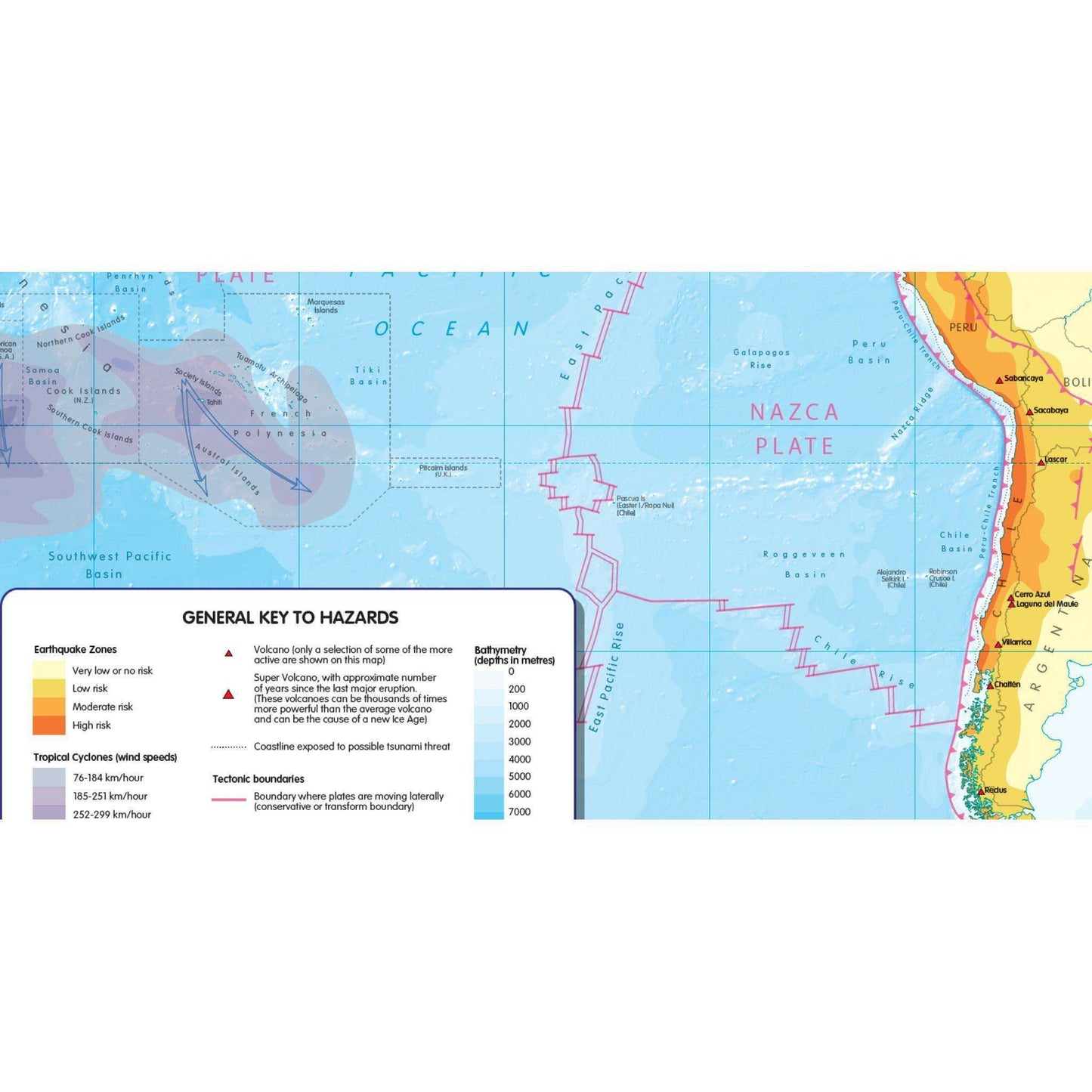 Natural Hazards of the World Map - Colour Blind Friendly:Primary Classroom Resources