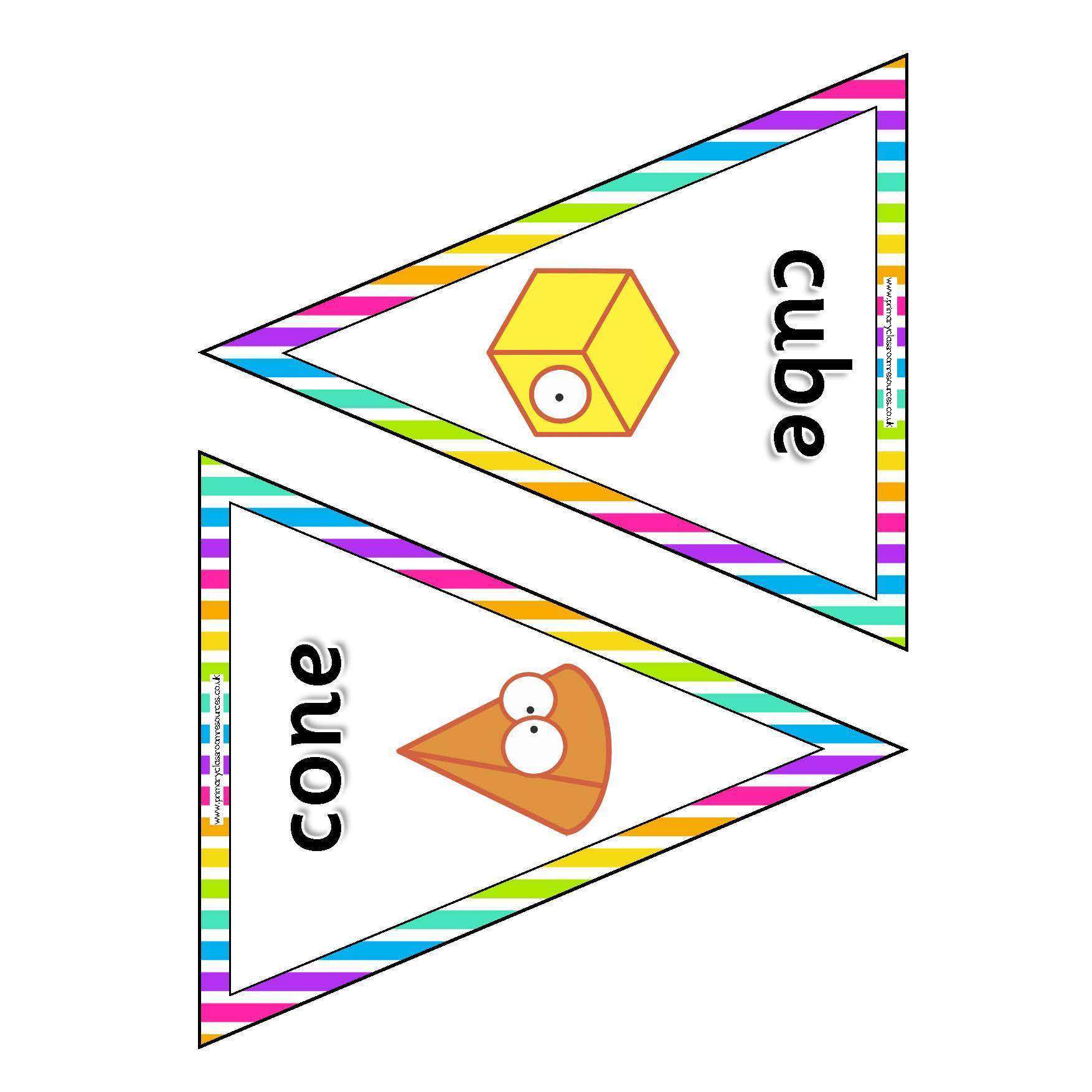 3D Shapes Bunting:Primary Classroom Resources