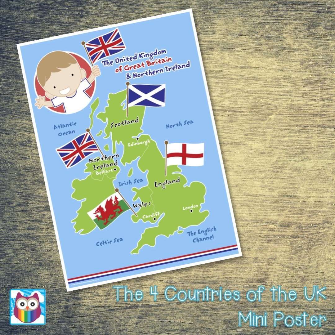 The 4 Countries of the UK Mini Poster/Mat Pack:Primary Classroom Resources