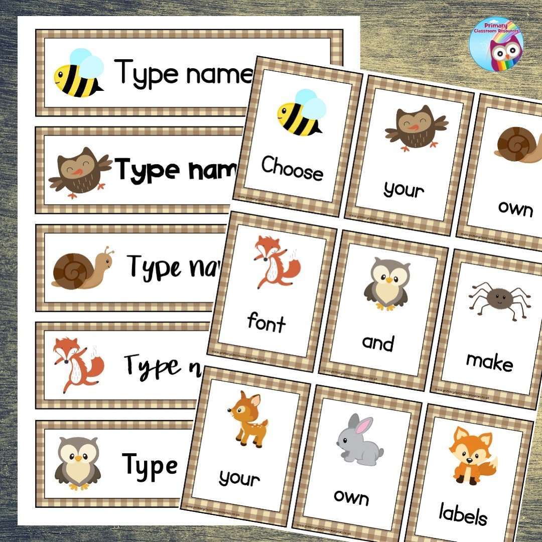 EDITABLE Name Tray & Coat Peg Labels - British Wildlife:Primary Classroom Resources
