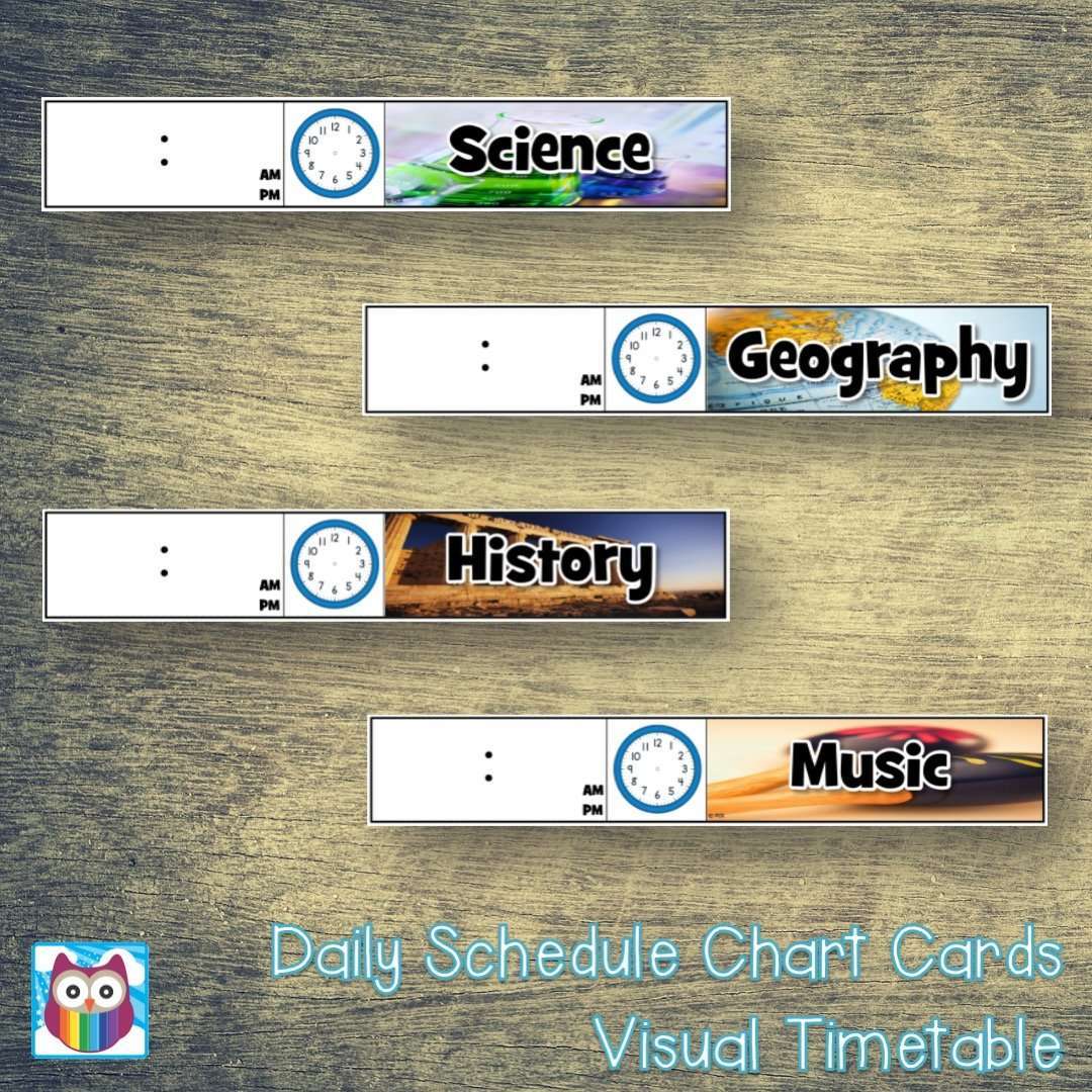 Daily Schedule Chart Cards - Visual Timetable:Primary Classroom Resources