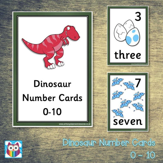 Dinosaur Number Cards 0-10:Primary Classroom Resources