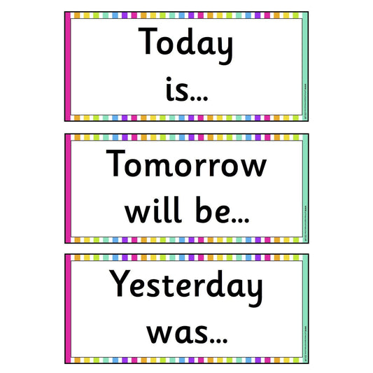 Rainbow Visual Timetable - Today, Tomorrow and Yesterday plus Days of the Week:Primary Classroom Resources