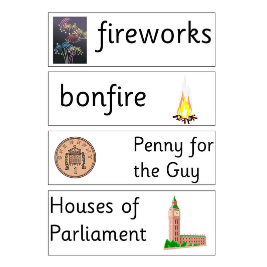 Gunpowder Plot Flashcards:Primary Classroom Resources
