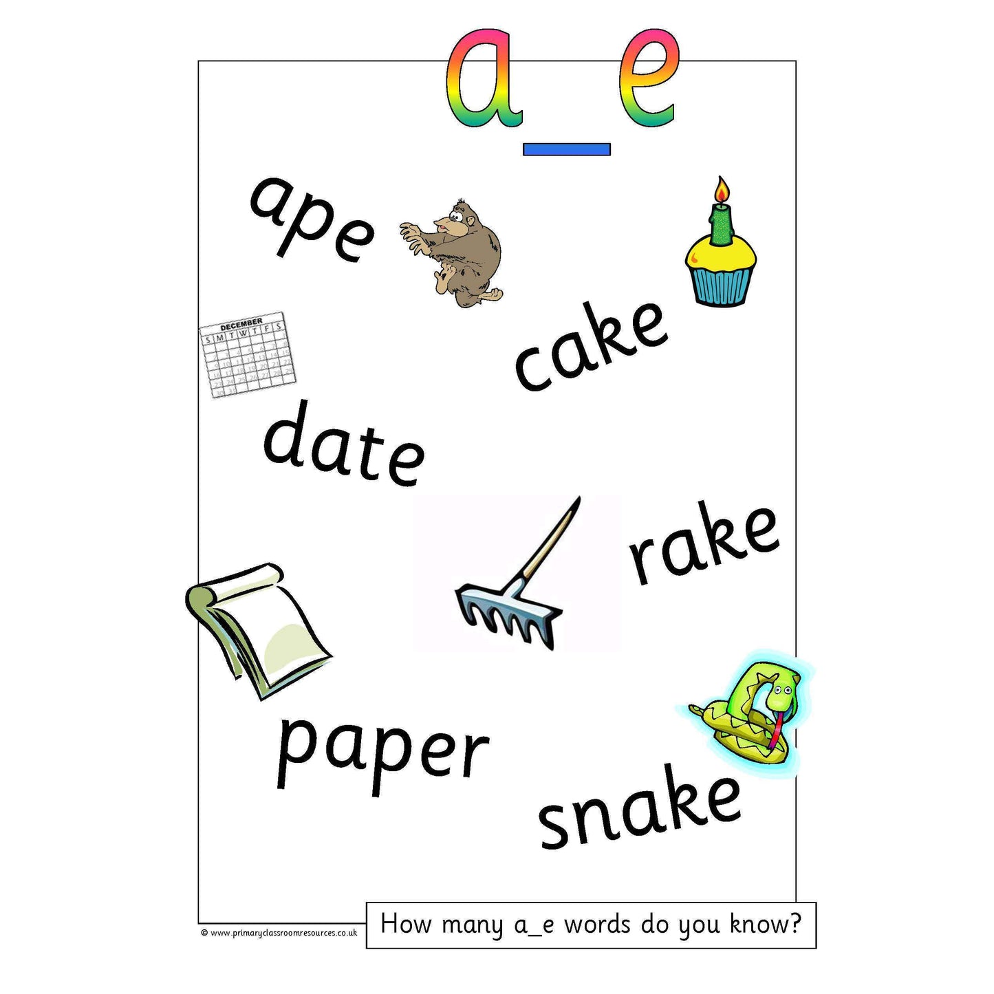 Long Vowel A Display Pack:Primary Classroom Resources