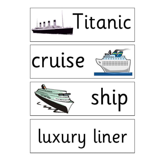 Titanic Flashcards:Primary Classroom Resources
