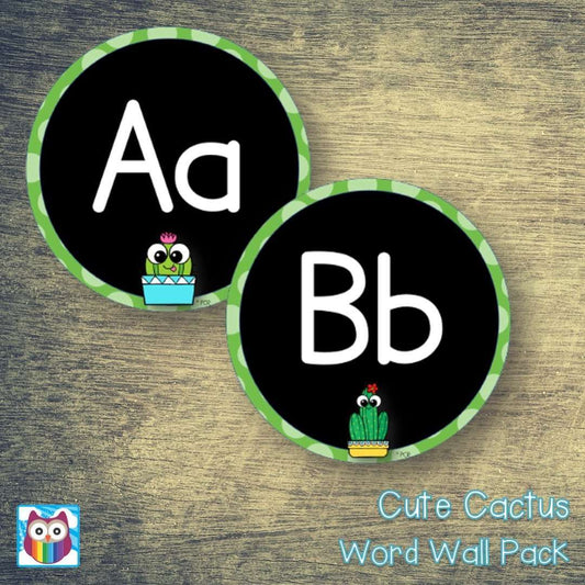 Cute Cactus Word Wall Headers:Primary Classroom Resources