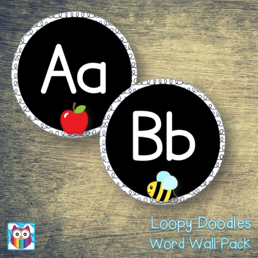 Loopy Doodles Word Wall Headers:Primary Classroom Resources