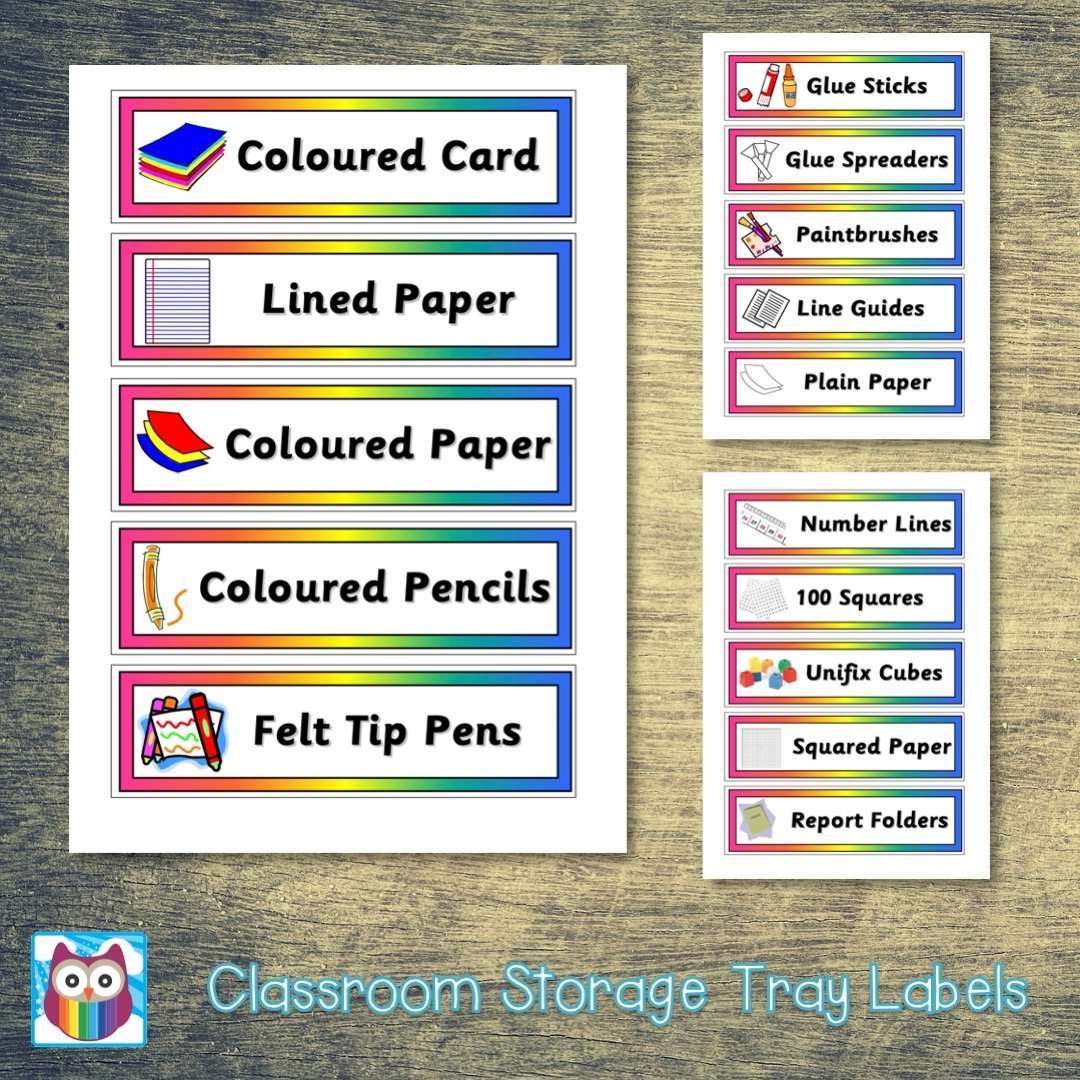 Classroom Storage Tray Labels:Primary Classroom Resources