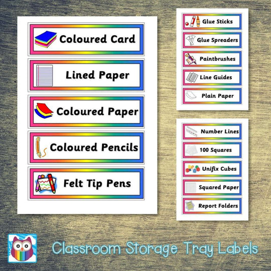 Classroom Storage Tray Labels:Primary Classroom Resources