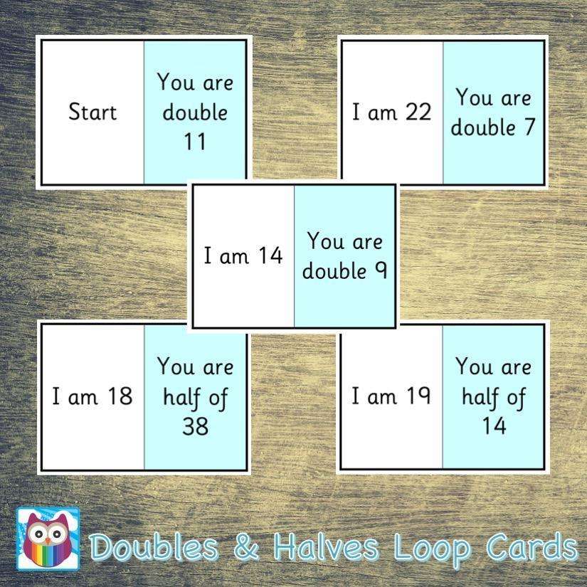 Doubles and Halves Loop Cards:Primary Classroom Resources,Digital download