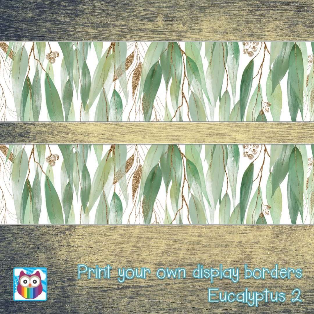 Print Your Own Display Borders - Eucalyptus 2:Primary Classroom Resources