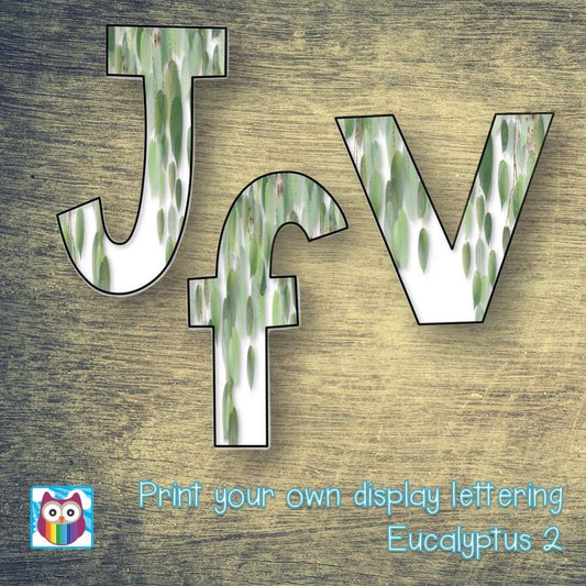 Print Your Own Display Lettering - Eucalyptus 1:Primary Classroom Resources