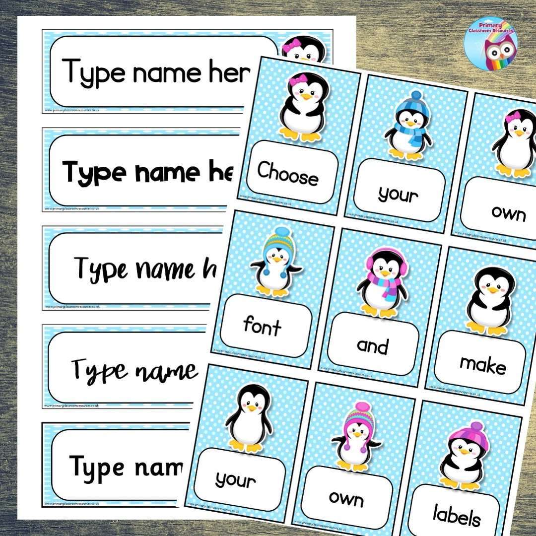 EDITABLE Name Tray & Coat Peg Labels - Penguin:Primary Classroom Resources
