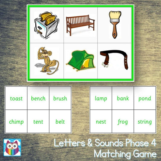 Letters and Sounds Phase 4 Matching Game:Primary Classroom Resources