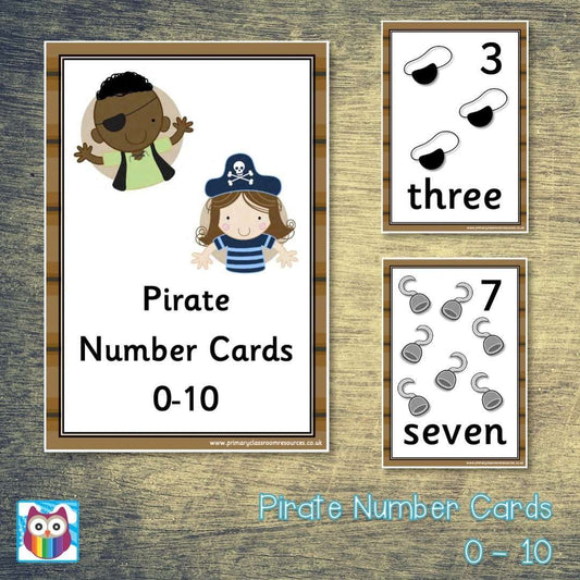 Pirate Number Cards 0-10:Primary Classroom Resources