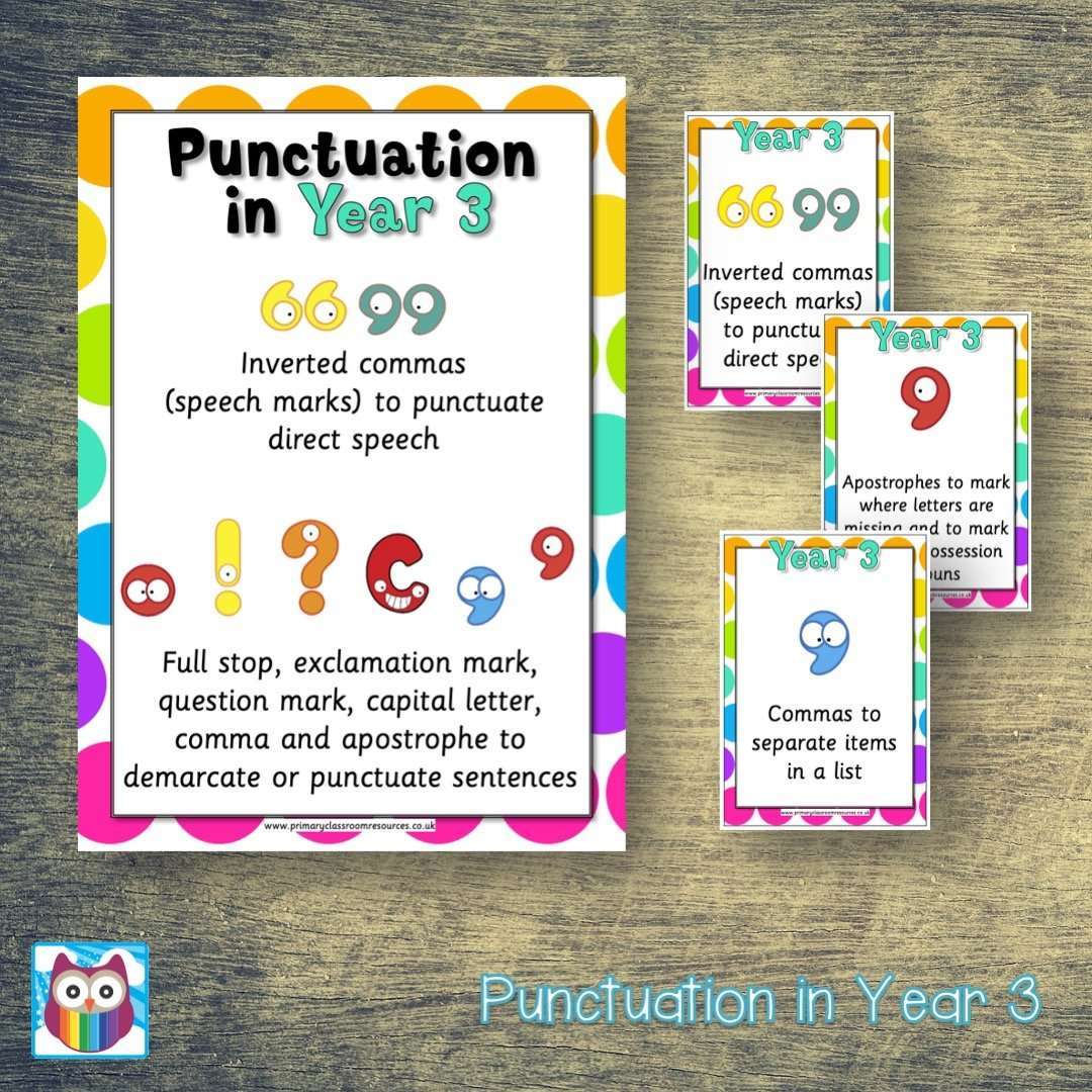 Punctuation in Year 3:Primary Classroom Resources
