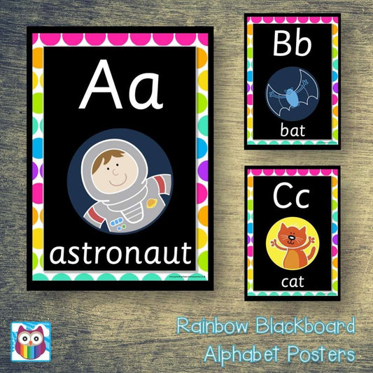 Rainbow Blackboard Alphabet Posters:Primary Classroom Resources