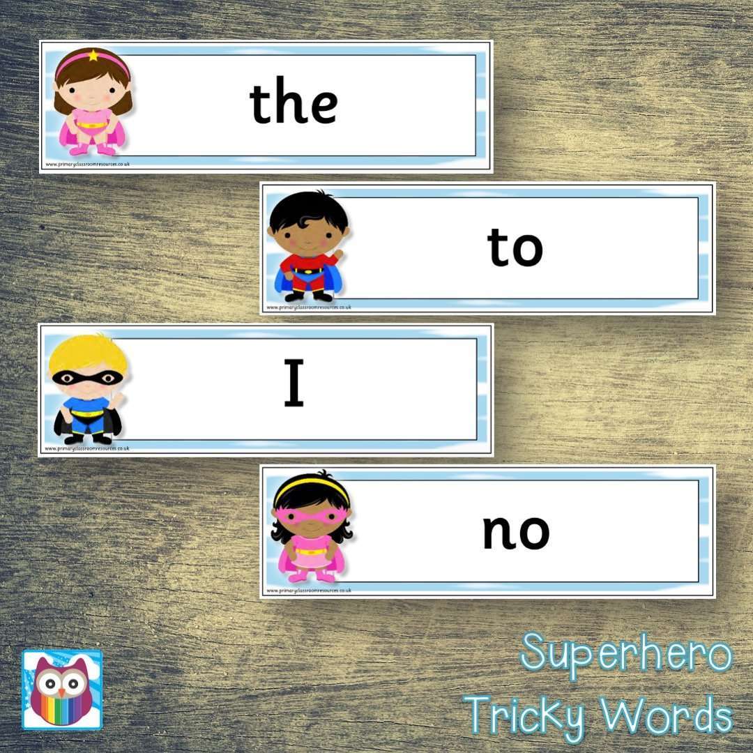 Superhero Tricky Words:Primary Classroom Resources