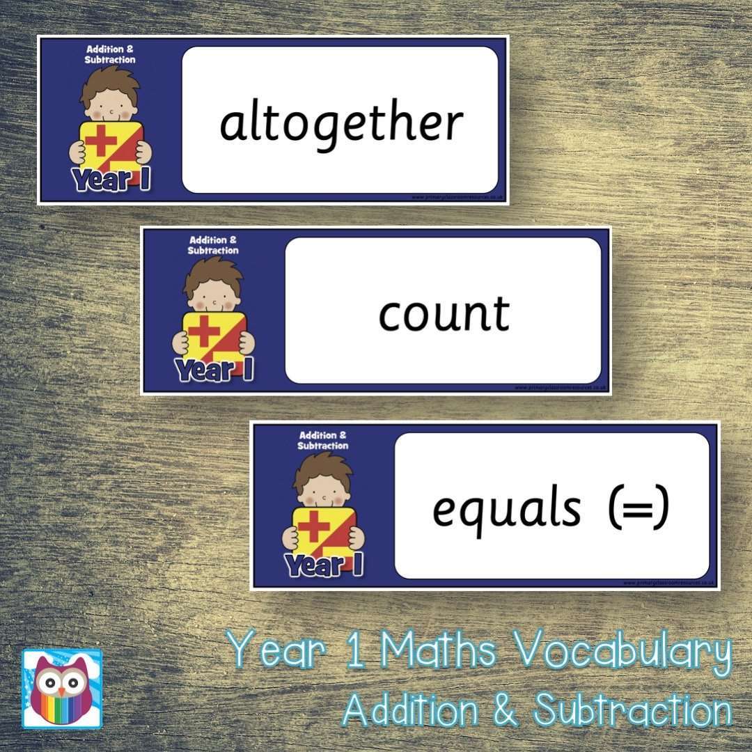 Year 1 Maths Vocabulary - Addition and Subtraction:Primary Classroom Resources