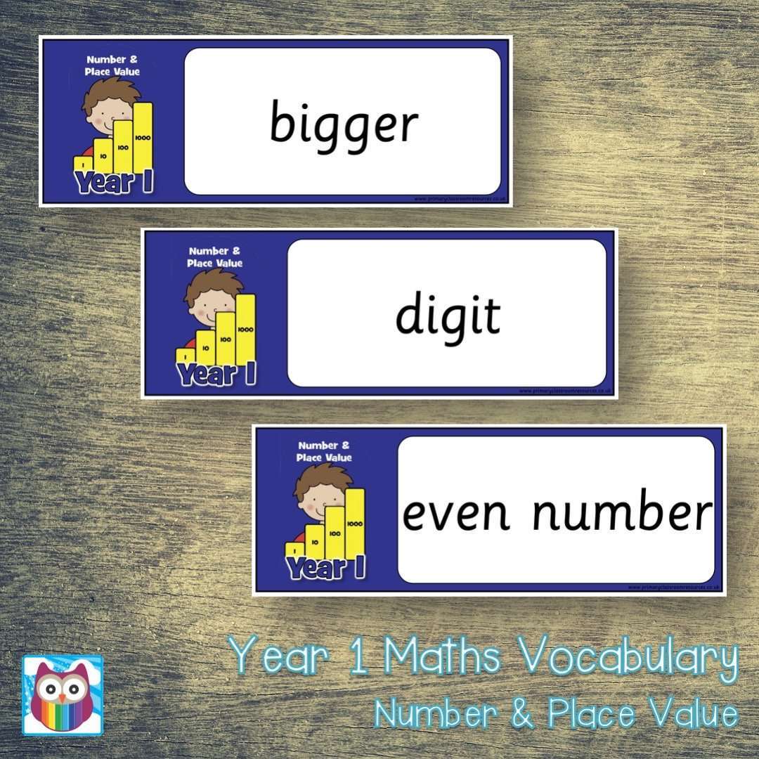 Year 1 Maths Vocabulary - Number and Place Value:Primary Classroom Resources