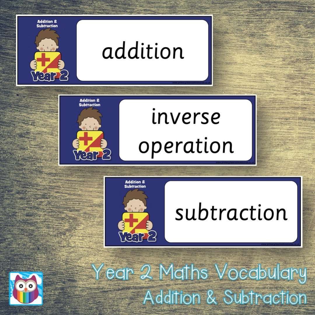 Year 2 Maths Vocabulary - Addition and Subtraction:Primary Classroom Resources