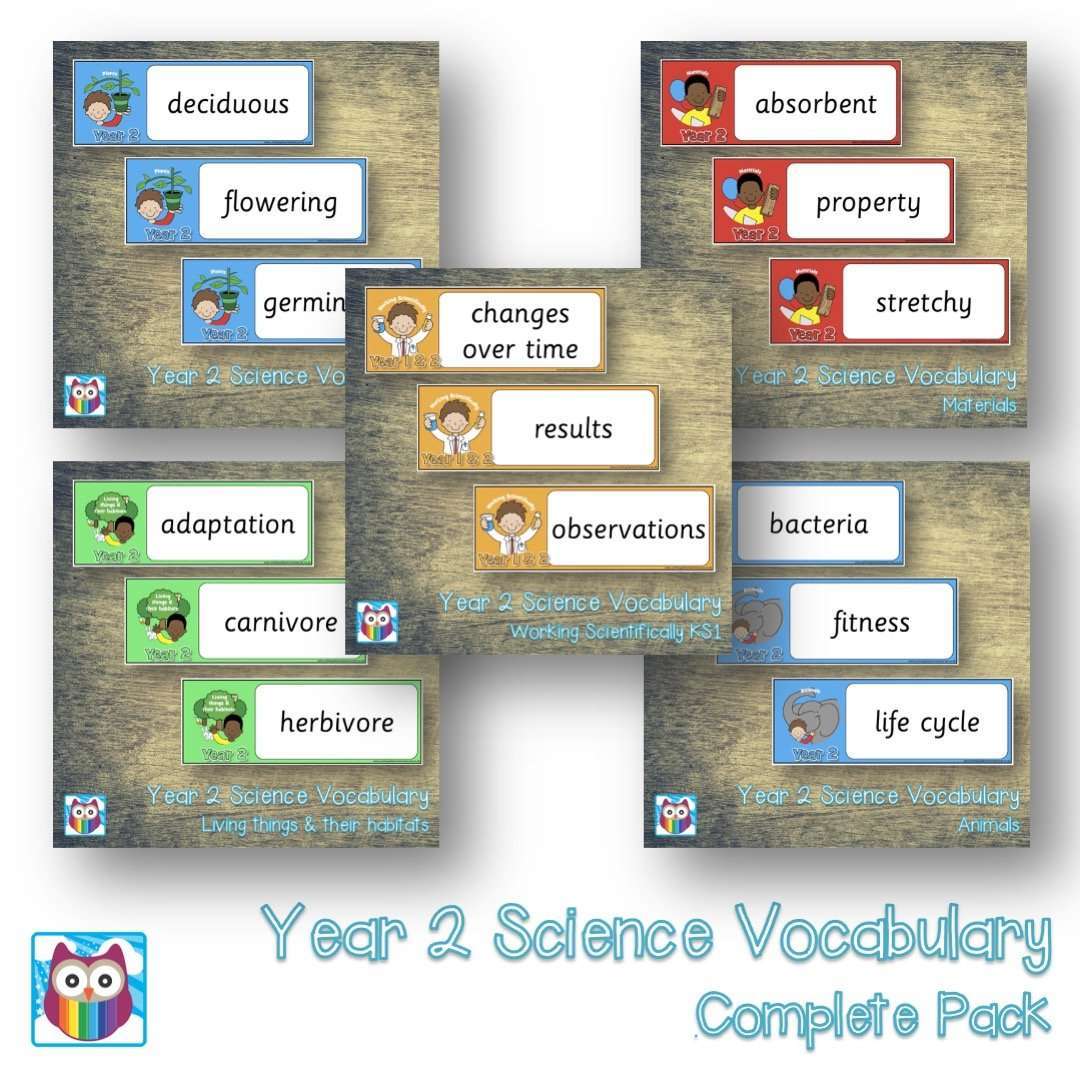 Year 2 Science Vocabulary Pack:Primary Classroom Resources