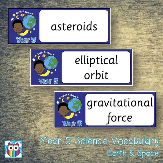 Year 5 Science Vocabulary - Earth and Space:Primary Classroom Resources