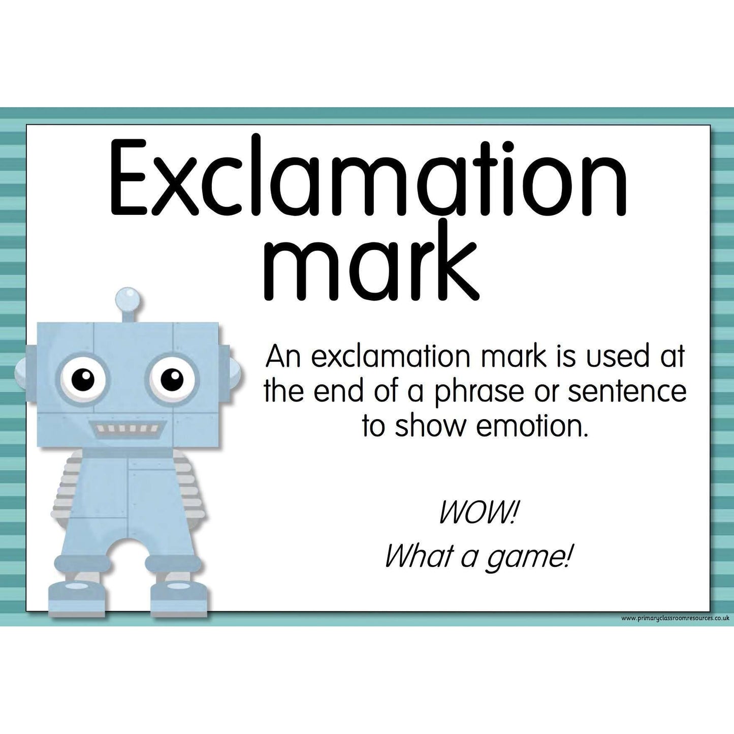 A3 Laminated - The GrammarBots - Punctuation Explanations Posters:Primary Classroom Resources