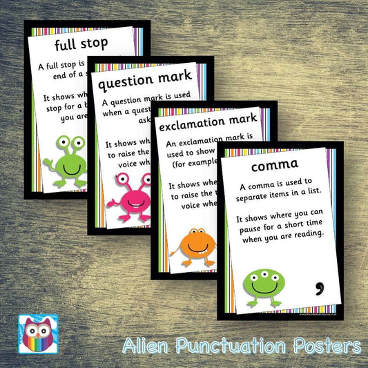 Alien Punctuation Posters:Primary Classroom Resources