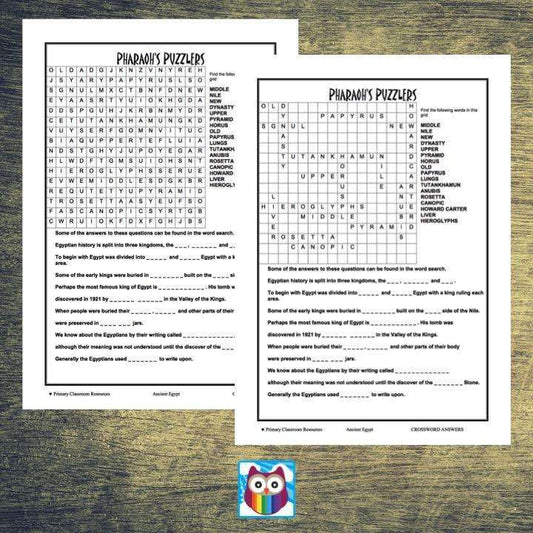 Ancient Egypt Crossword:Primary Classroom Resources