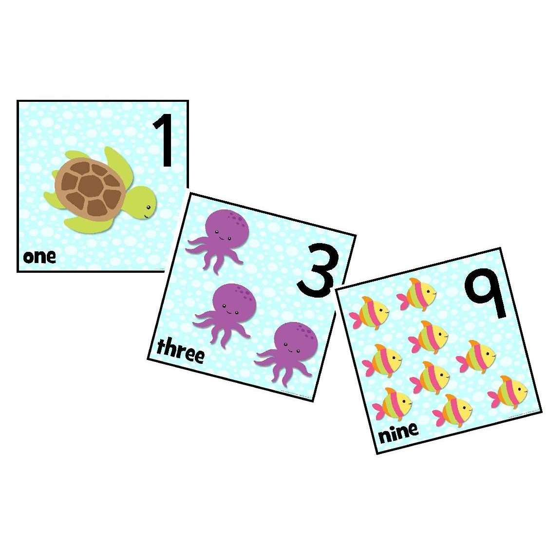 Arty Ocean Number Cards:Primary Classroom Resources