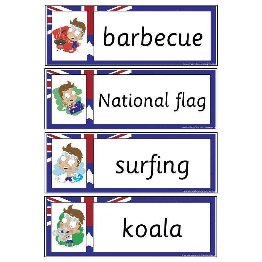 Australia Flashcards:Primary Classroom Resources