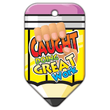 BragTag - Pencil - Caught Doing Great Work - Pack of 10:Primary Classroom Resources