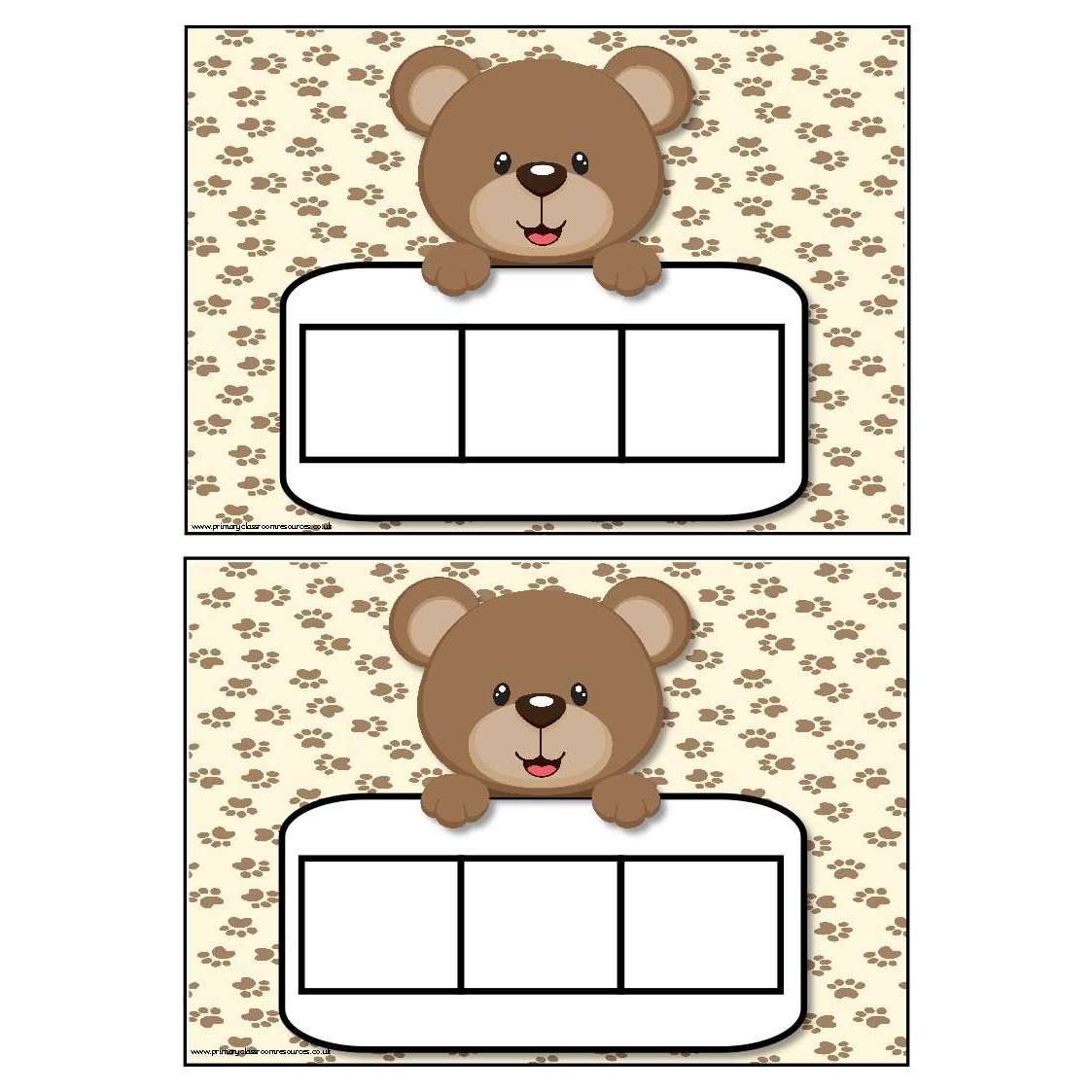 Brown Bear Themed Phoneme Frames:Primary Classroom Resources