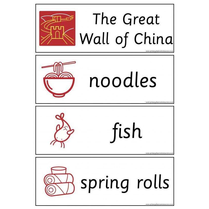 China Flashcards:Primary Classroom Resources