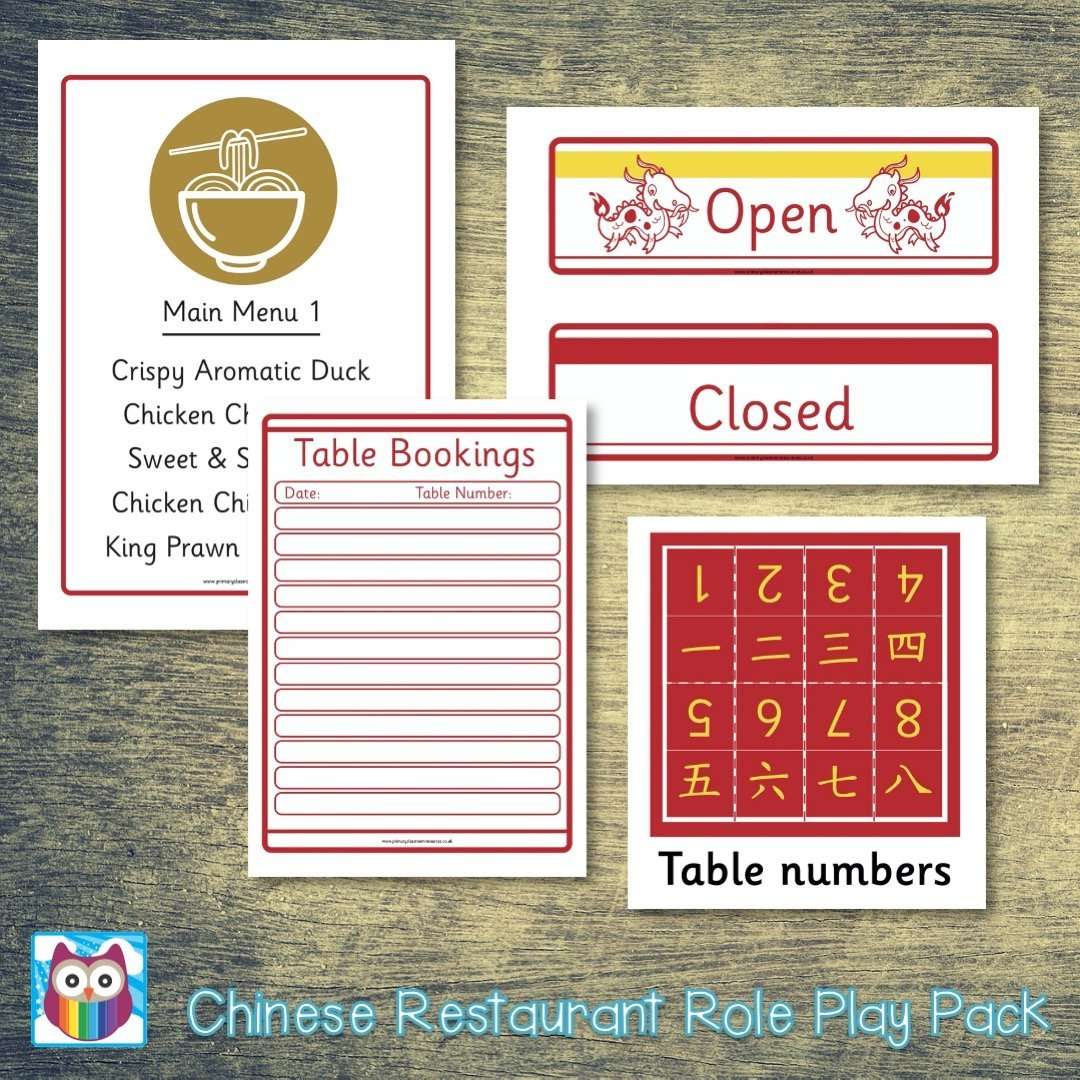 Chinese Restaurant Role Play Pack:Primary Classroom Resources