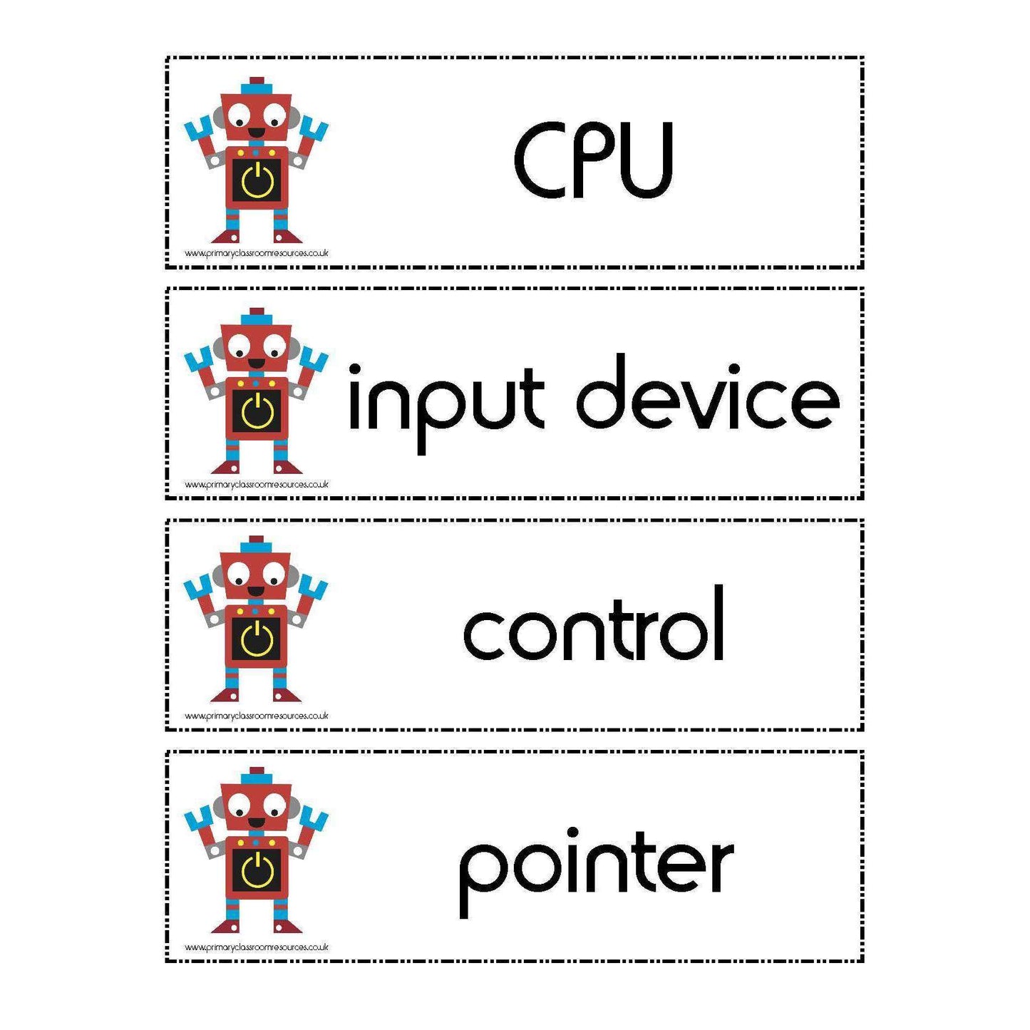 Computing Year 1 Vocabulary - How computers work:Primary Classroom Resources