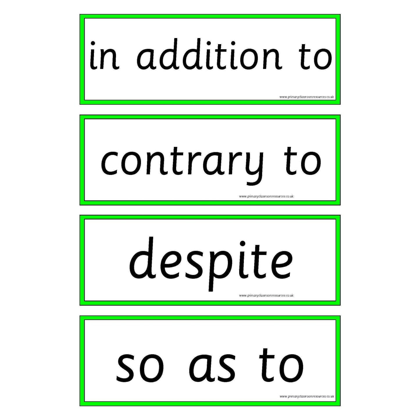 Connectives Pyramid Cards:Primary Classroom Resources