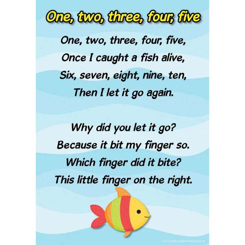 One, Two, Three, Four, Five - Counting Rhyme Poster