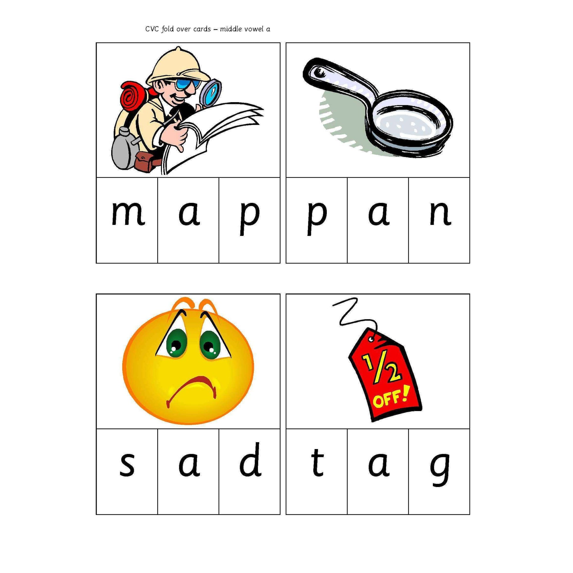 CVC Foldovers Middle A:Primary Classroom Resources