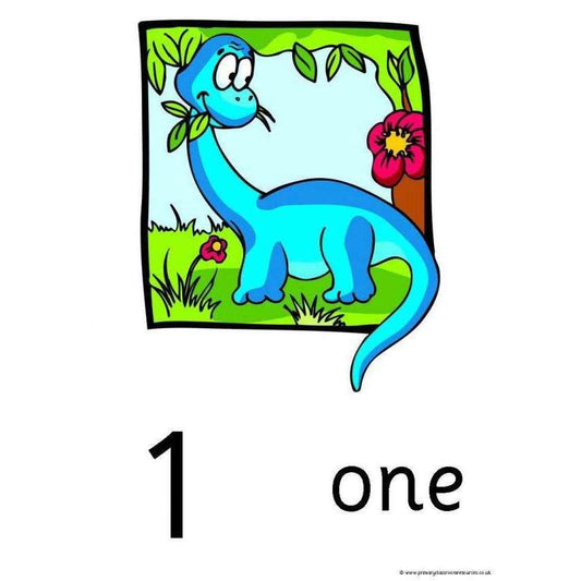Dinosaur Numbers Posters 0 to 20:Primary Classroom Resources