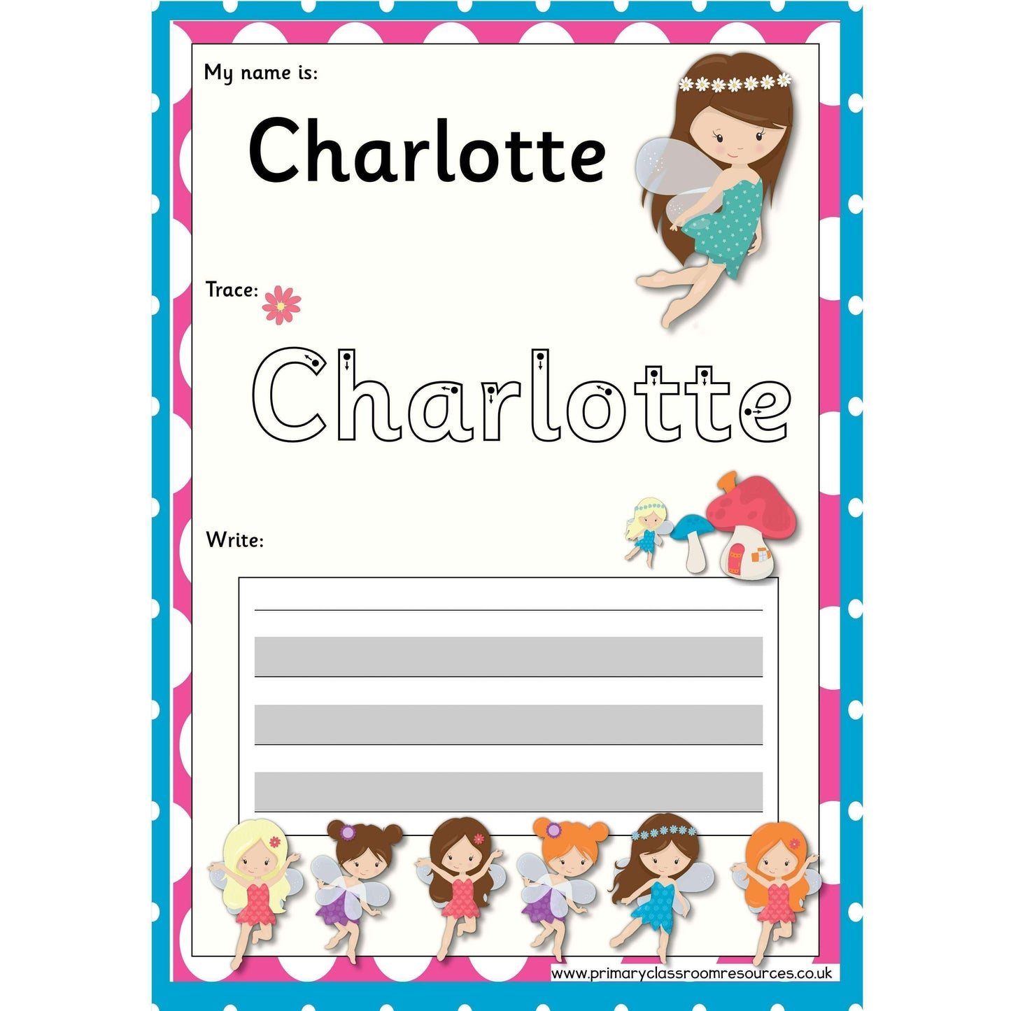 EDITABLE Name Writing Cards - Choose your theme!:Primary Classroom Resources,Fairy