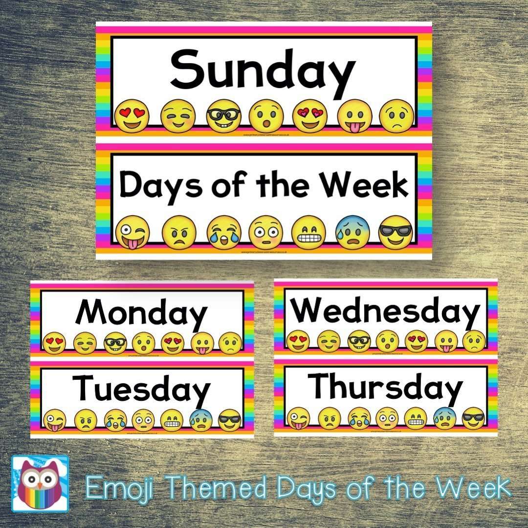 Emoji Days of the Week:Primary Classroom Resources