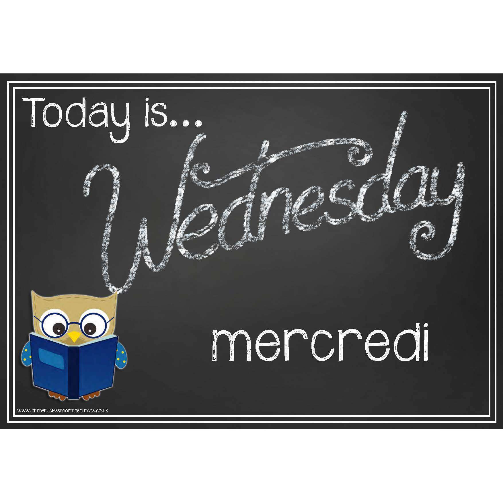 French - English Days of the Week Blackboard Style Headers:Primary Classroom Resources