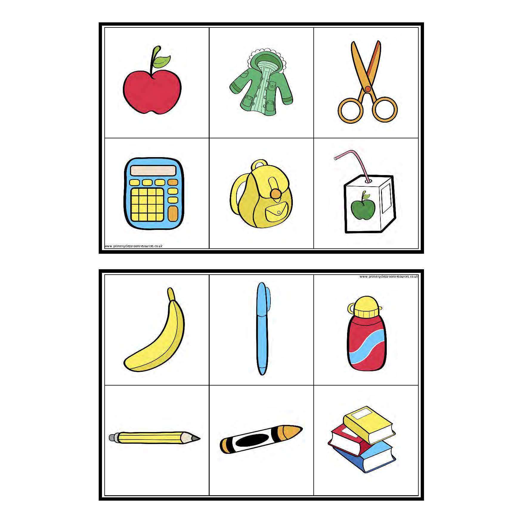 French Classroom Objects Matching Game:Primary Classroom Resources