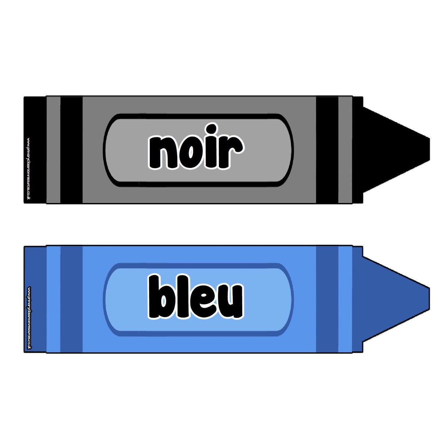 French Coloured Crayons Poster Pack:Primary Classroom Resources