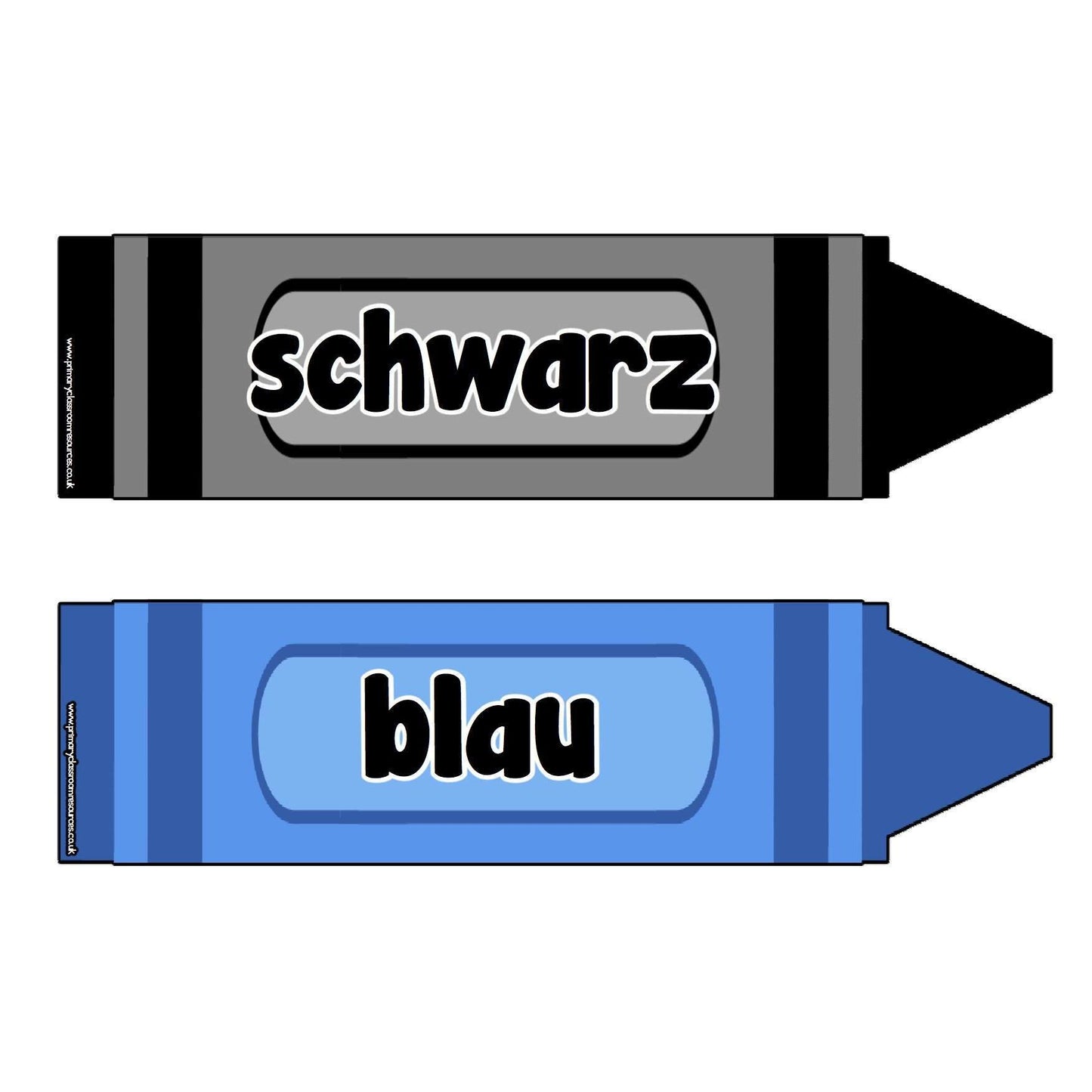German Coloured Crayons Poster Pack:Primary Classroom Resources